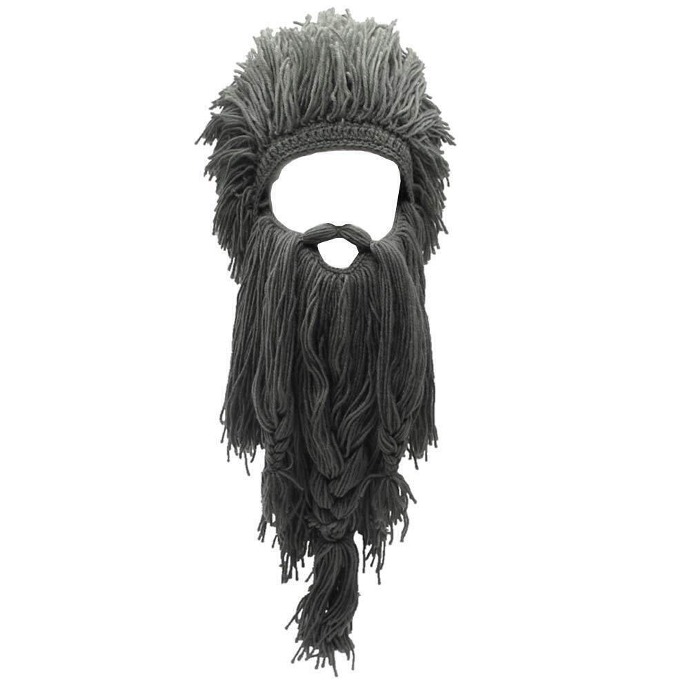 9143 Wig Beard Hats Handmade Knit Warm Winter Caps Ski Funny Mask Beanie